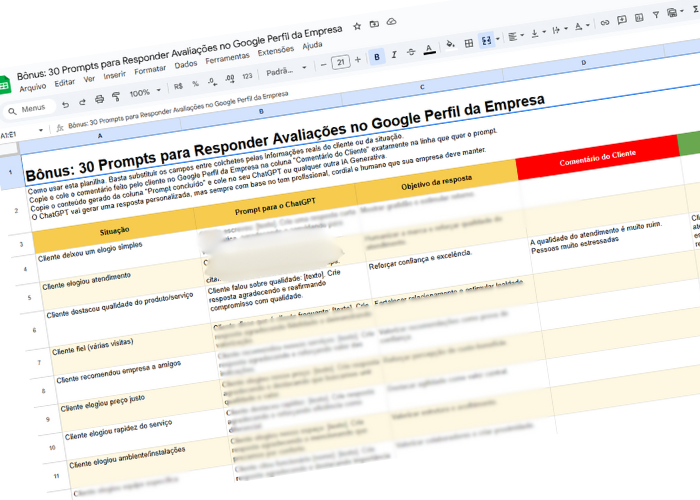ebook Google Perfil da Empresa- Bônus 30 prompts para atendimento